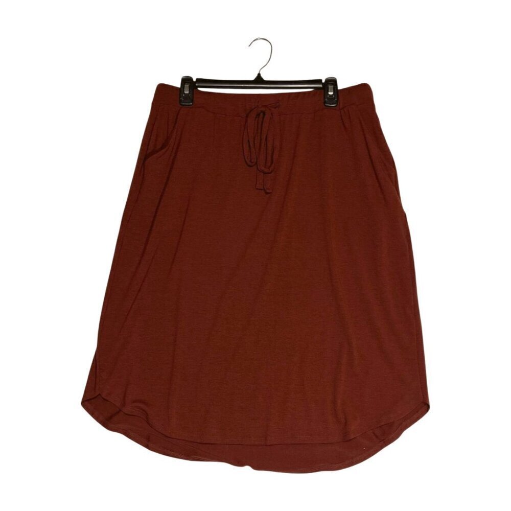 Zenana Women's Plus 2X Tulip Hem Midi Skirt Terracotta NWT